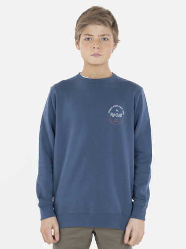 Poleron Search Vibes Crew Juvenil Hombre Azul Rip Curl