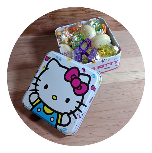 Bolitas Para Cabello Hello Kitty Sanrio En Caja Metálica