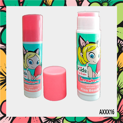 Balsamo Labial Kids De Fresa Kiss Beauty