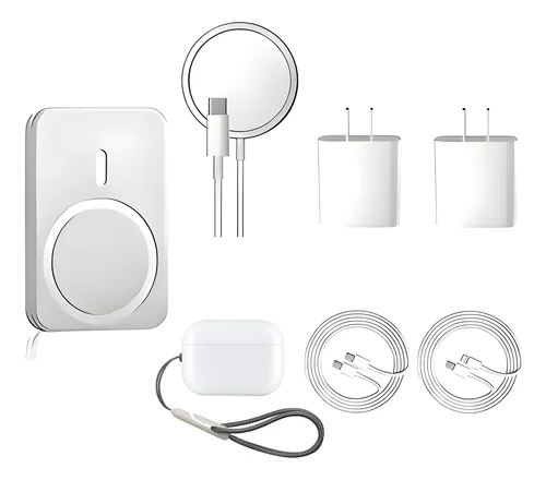 7kit Cargador 20w Inalámbric 5000 Mah Auricular Para iPhone