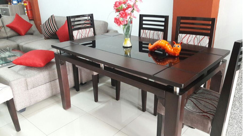 Hermoso Comedor De 6 Sillas Mesa Madera Tornillo