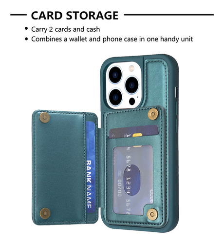 Funda De Piel De Lujo Con Ranura Para Tarjetas Tipo Cartera Para iPhone