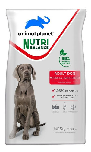 Animal Planet Alimento Perro Adulto Raza Med/g 15 Kg