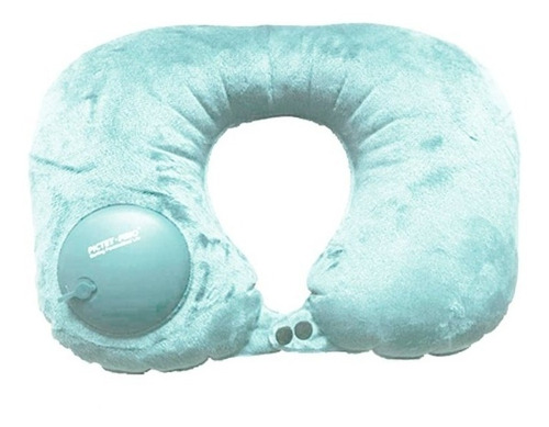 Cojin Almohada Auto Inflable Con Bomba Para Cuello Relajante