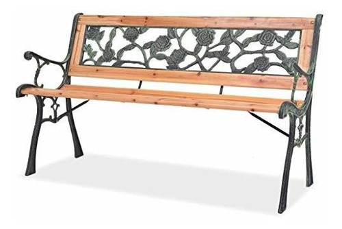 Banca De Jardín - Vidaxl Garden Bench W-rose-patterned Backr