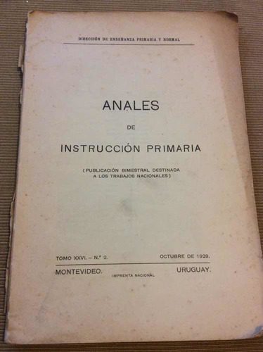 Anales Instrucción Primaria Tomo 26 1929 - Escuela Marítima