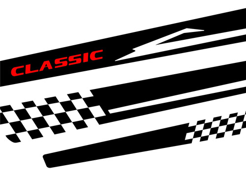 Adesivo Lateral Classic Faixa Corsa Tuning Kit 3 Und Ch142