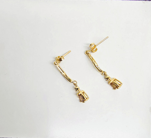 Aretes De Oro Amarillo 14k Esmeraldas Con Diamantes (Usado)