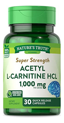 Acetil L-carnitina Hcl | 1000 Mg | 30 Cápsulas | Alcar | Su