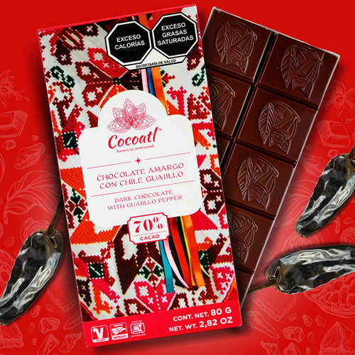 Cocoatl 8 Barras Chocolate Celebrando México 80g Caja