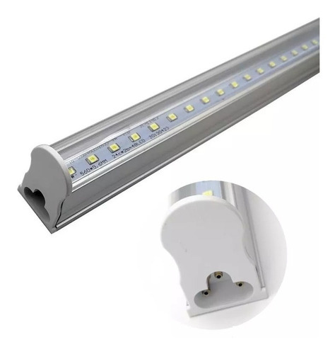 Kit 4 Led T8 Tubular 120cm Cristal Branco Frio 22w Acoplada