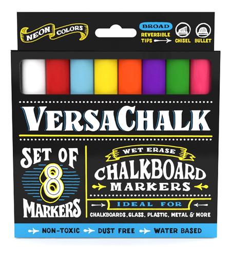 Neon Chalk Marker For Chalkboard   Pen 8 Pack 5mm Bold ...