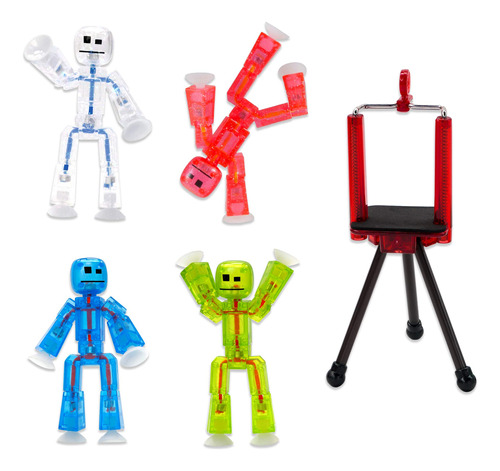 Zing Stikbots, Juego De 4 Figuras De Acción Transparentes .