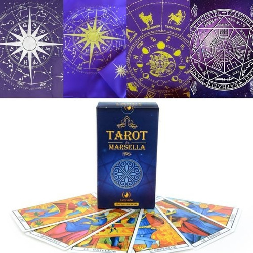 Cartas Tarot Marsella + Paño Tirada 70cm.x70cm.c/bolsa
