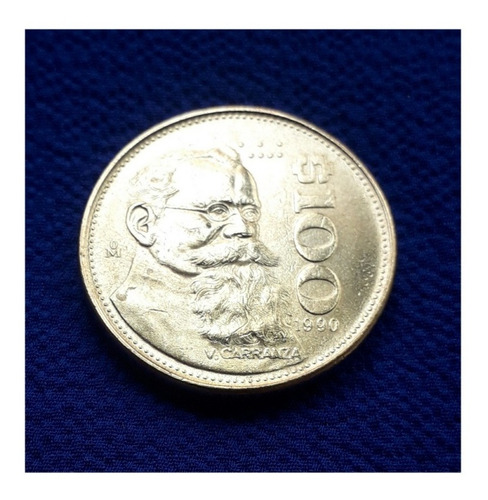 Moneda $100 Pesos. Año 1990acabado Espejo. Excelente Estado