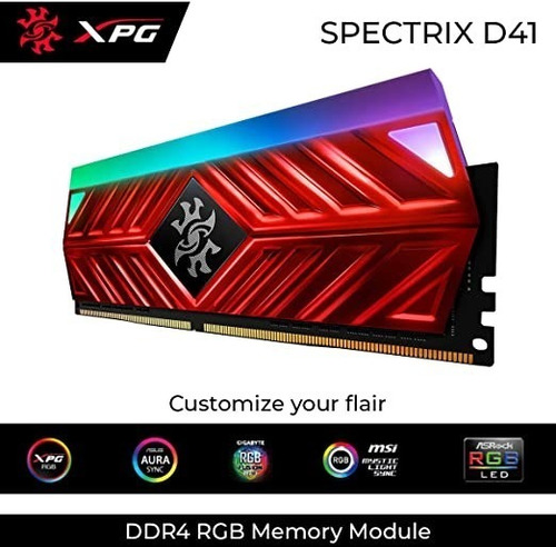 Imagem 4 de 4 de Memoria Adata Xpg D41 Rgb 16gb (1x16) Ddr4 3000mhz Vermelho