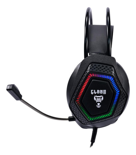 Fone De Ouvido Jungle Cl-hj507 Preto Led 3 Cores Com Fio Usb