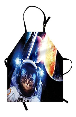 Delantal De Gato Espacial Ambesonne, Gatito Con Traje Espaci