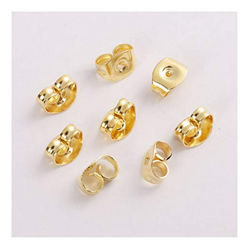 Gg 100pcs 6x4.5mm Oro Plata Tono Acero Inoxidable Pendientes