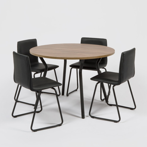 Juego De Comedor Mesa Magnolia 110 + 4 Silla Quina Tapizadas