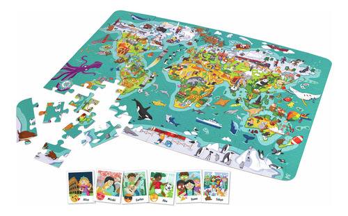 Puzle Y Juego De Mapamundi 2 En 1 Hape E1626