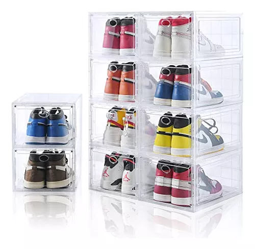 Paquete De 10 Cajas Transparentes Para Zapatos Amllas, Apila