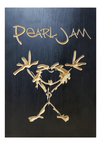 Quadro Entalhado Em Madeira - Pearl Jam