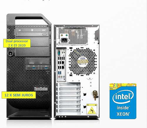 Imagem 1 de 6 de Servidor Lenovo Torre Six Core - Dual E5-2620 32gb Ssd480gb
