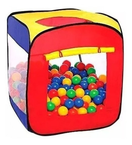 Pelotero Infantil Cubo Autoarmable Con 75 Pelotas Plegable