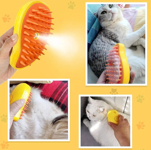 Pente Escova Massagem Com Spray Elétrico Recarga Usb P Pets