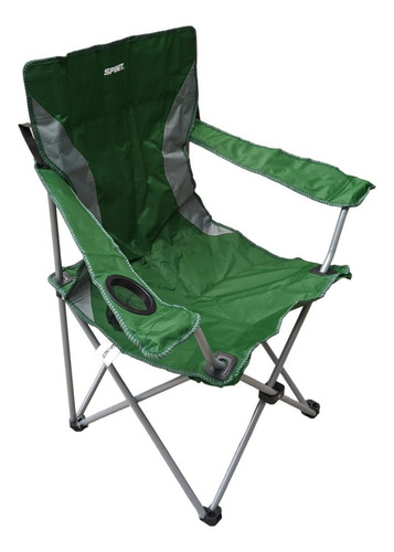 Sillon Director Spinit Plegable Playa Camping Portavaso Color Verde