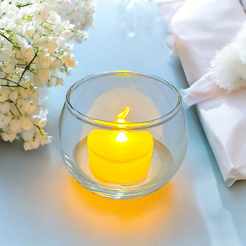 Vaso C Vela Led Luminaria De Mesa Decoração Romantica Festas