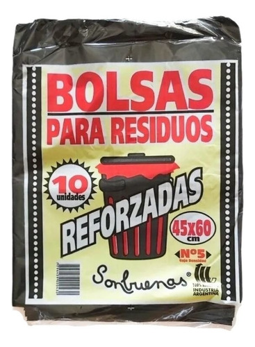 Bolsas Residuo Consorcio Negras 45 X 60 X 10und