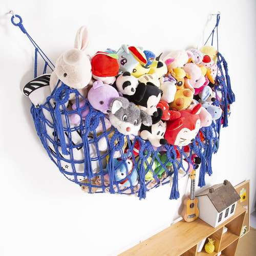 Red De Almacenamiento De Peluches - Organizador Macramé Para