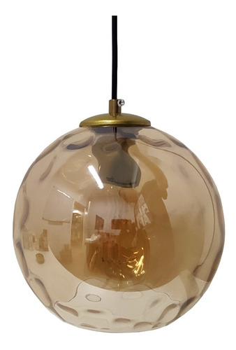 Lámpara Colgante Deco Cristal Honey Ambar E27 Led 