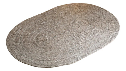 Alfombra De Yute Tradicional Rustica Ovalada Color Natural M
