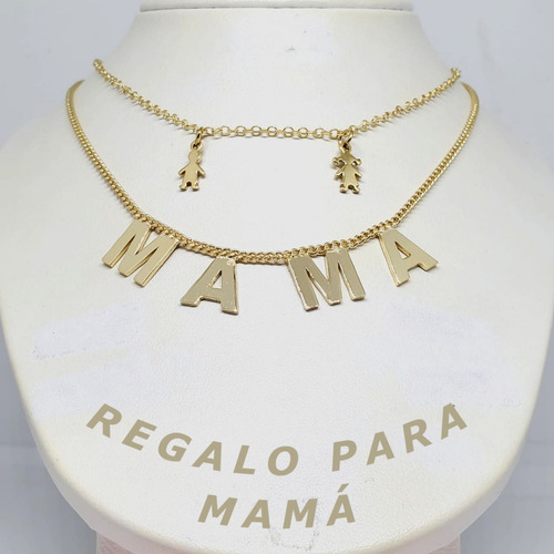 Regalo Día De Las Madres Bella Gargantilla Chapa De Oro 14k
