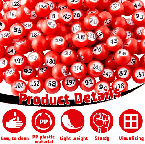 Bolas Para Tombola De Bingo Liliful Balls Number Set 1-200