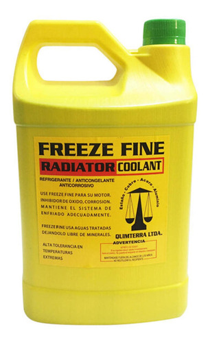 Freeze Fine Antifreeze Coolant Anticongelante Color Verde