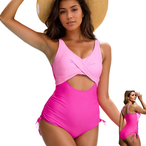 Traje De Baño De Una Pieza Para Mujer, Escote En V Monokini 