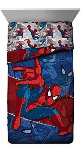 Marvel Spiderman Burst - Edredón Doble Para Niños,