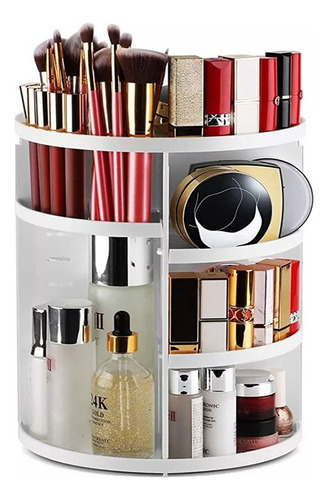 Organizador Maquillaje Cosméticos De Rotación Acrílico 360 Lo Necesito Color Blanco