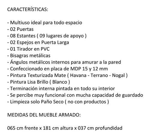 Imagen 5 de 10 de Armario Multiuso Zapatera Con Espejos 065x181x037 - Lince