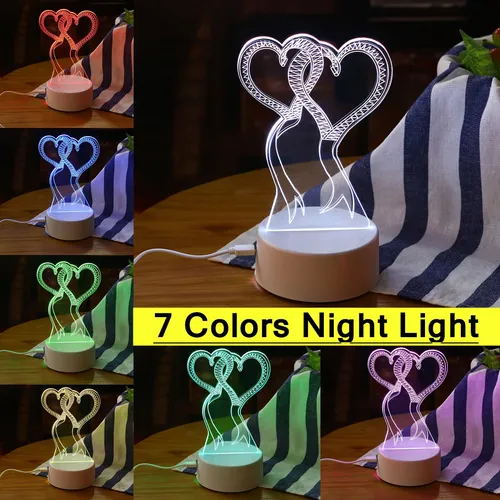 Luz Nocturna de ilusi/¨/®n 3D l/¨/¢mpara de Regalo con Control t/¨/¢ctil t/¨/¢ctil de Interfaz de USB Colorida de Owl Chocolate Panel sin bater/¨/ªa Black Base with Remote Control