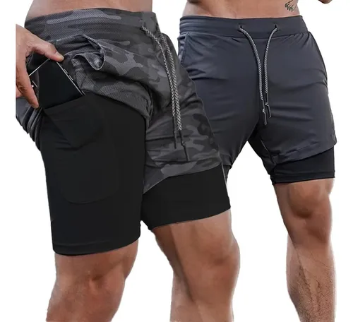 Short sport 2 en 1 homme sale
