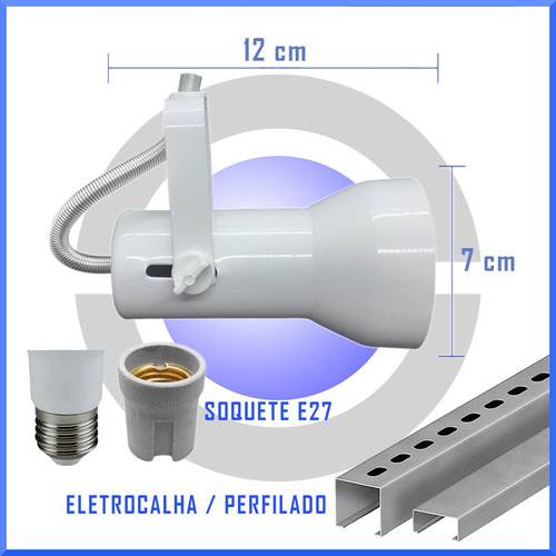 Spot Para Trilho Eletrocalha Perfilado Par20 Led 2 Unid.
