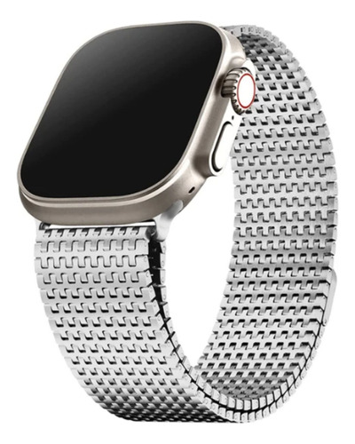 Correa Acero Para Apple Watch Milan Malla Plata 42/44/45/49m