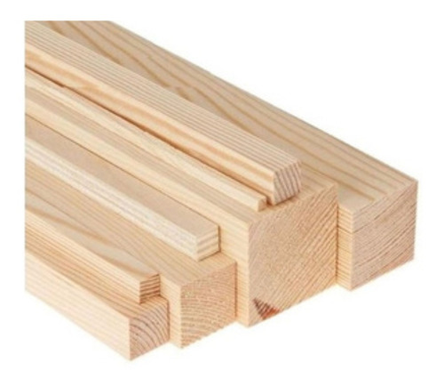 3 Varillas Cuadradas Madera Pino 10x10mm Liston 