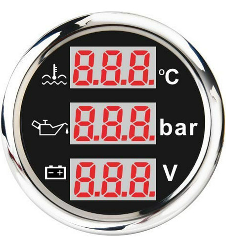 Eling 3-en-1 Voltímetro Multifuncional Presión De Aceite Ind