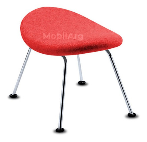 Imagen 1 de 9 de Apoya Pie Paulin Cromado Chenille Linea Premium Otomano Paulin Garantia 12 Meses - Mobilarg